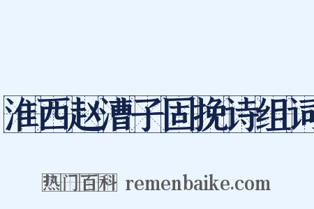 淮西赵漕子固挽诗组词是什么意思的图片